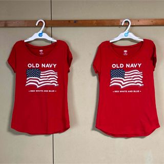 双子　女の子　10-12 (140) OLD NAVY  半袖　Tシャツ  2枚