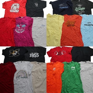 古着卸 まとめ売り カラーmix プリント 半袖Tシャツ 20枚セット (メンズ 2XL ) 企業 無地 カジュアル MT1204(その他)
