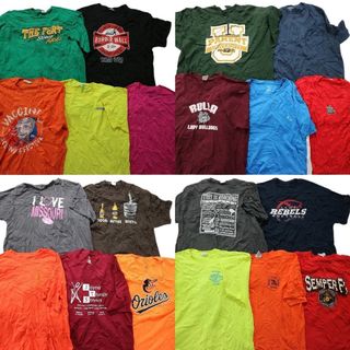 古着卸 まとめ売り カラーmix プリント 半袖Tシャツ 20枚セット (メンズ 2XL ) 無地 MBL プロチーム オリオールズ MT1241(その他)