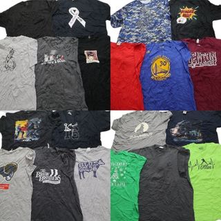 古着卸 まとめ売り カラーmix プリント 半袖Tシャツ 20枚セット (メンズ 2XL ) アニマル プロチーム NFL 迷彩 デジタルカモ MT1258(その他)