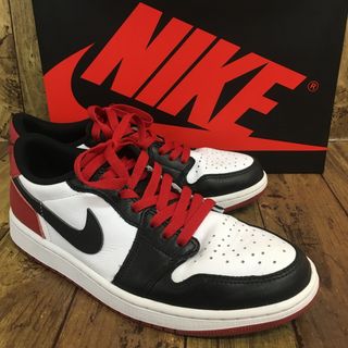 ナイキ(NIKE)のNIKE AIR JORDAN 1 RETRO LOW OG BLACK TOE ナイキ エア ジョーダン 1 レトロ ロー オージー ブラックトゥ【7438-004】(スニーカー)