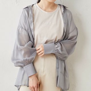 オリーブデオリーブ(OLIVEdesOLIVE)の【新品】オリーブデオリーブ シアービッグシャツ(シャツ/ブラウス(長袖/七分))