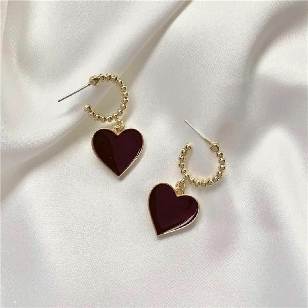 ‪‪❤︎‬Heart❤︎ ピアス 揺れる おしゃれ ハート 可愛い レトロ  レディースのアクセサリー(ピアス)の商品写真