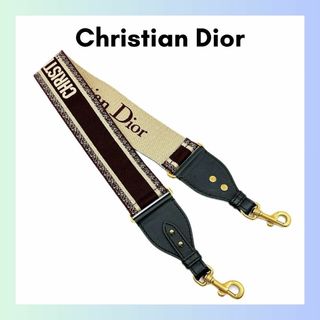 クリスチャンディオール(Christian Dior)のクリスチャンディオール キャンバス ショルダーストラップ　ブラウン　ワインレッド(その他)