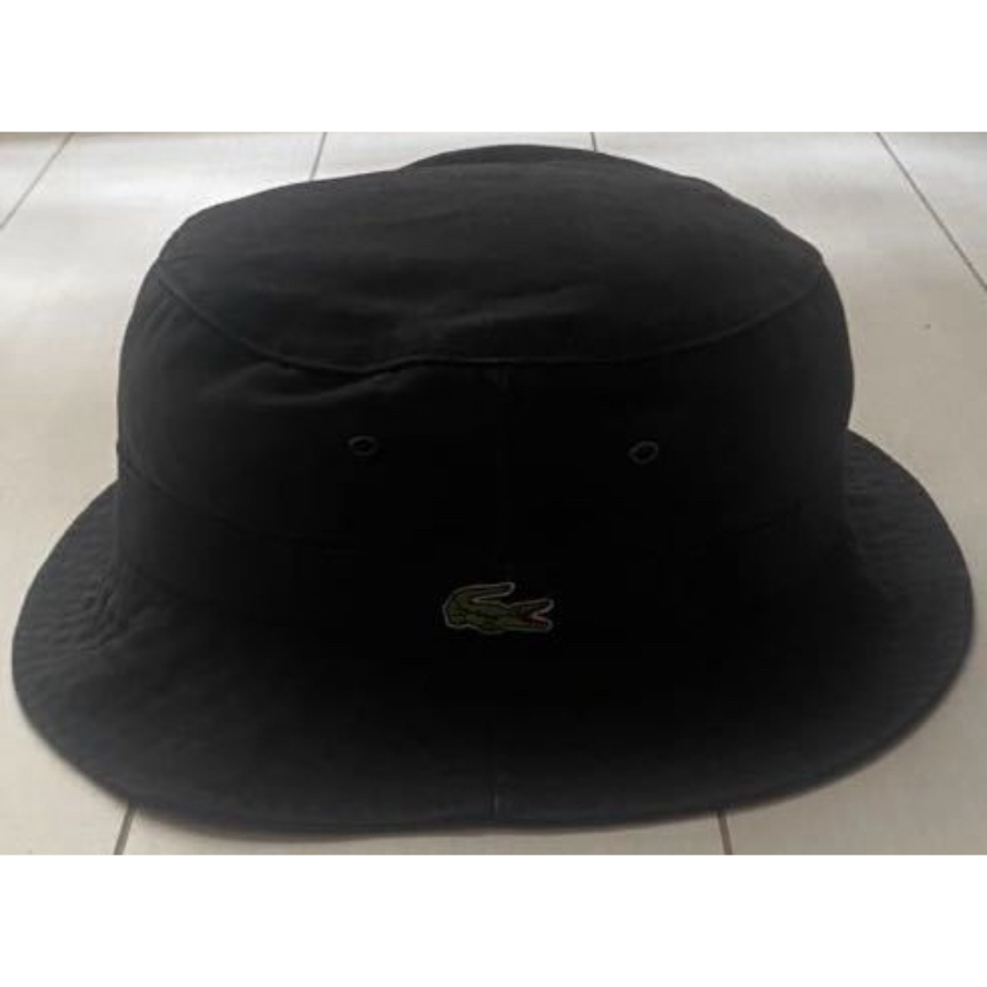 LACOSTE(ラコステ)の美品 90s LACOSTE ラコステ BLACK ブラック HAT ハット L メンズの帽子(ハット)の商品写真