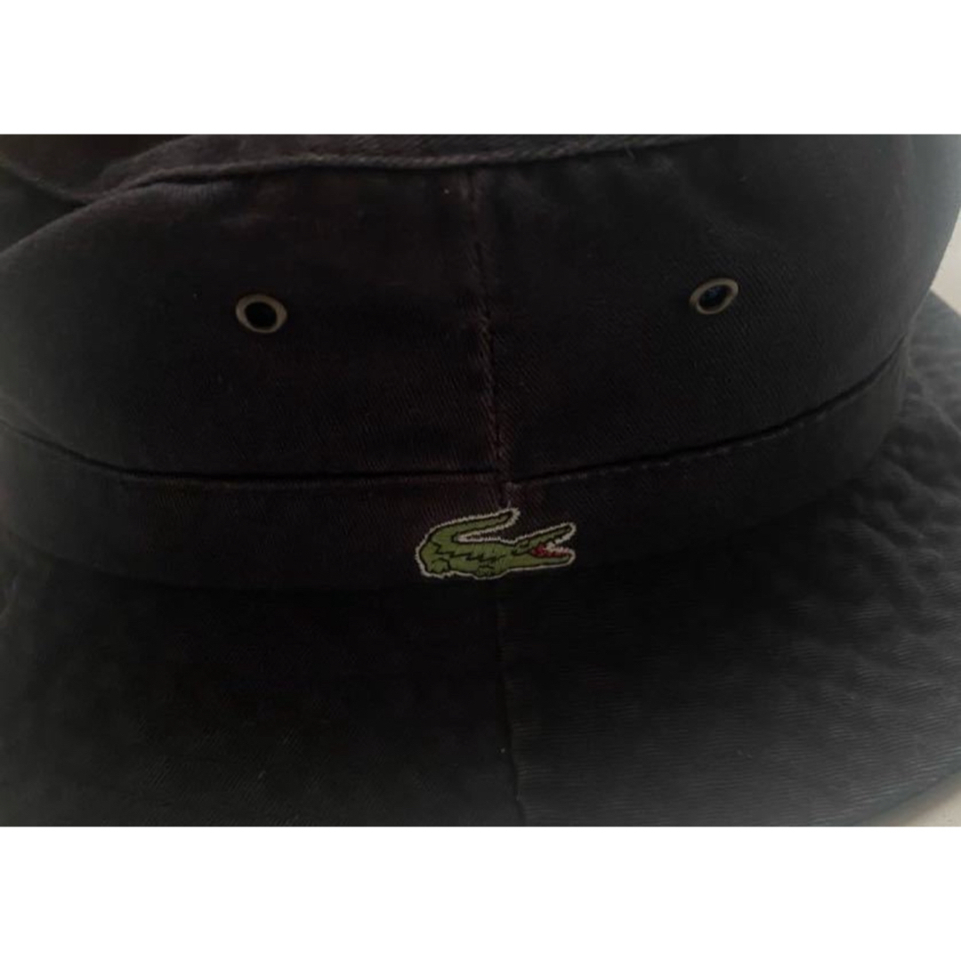 LACOSTE(ラコステ)の美品 90s LACOSTE ラコステ BLACK ブラック HAT ハット L メンズの帽子(ハット)の商品写真