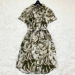 ラルフローレン(Ralph Lauren)の美品♡ RALPH LAUREN シャツワンピース　ボタニカル　リネン100 4(ひざ丈ワンピース)