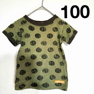 JUNK STORE - ● JUNK STORE かすれ ドット カーキ Tシャツ 水玉 100 ●