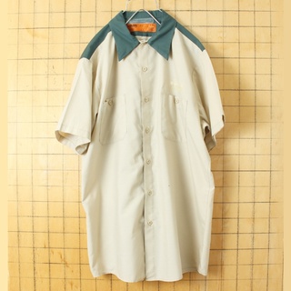 70s 80s USA製 CiNTAS ワークシャツ ベージュL半袖 ss102(シャツ)