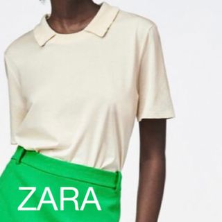 ザラ(ZARA)のZARA ポロネック半袖Tシャツ　レディース(Tシャツ(半袖/袖なし))