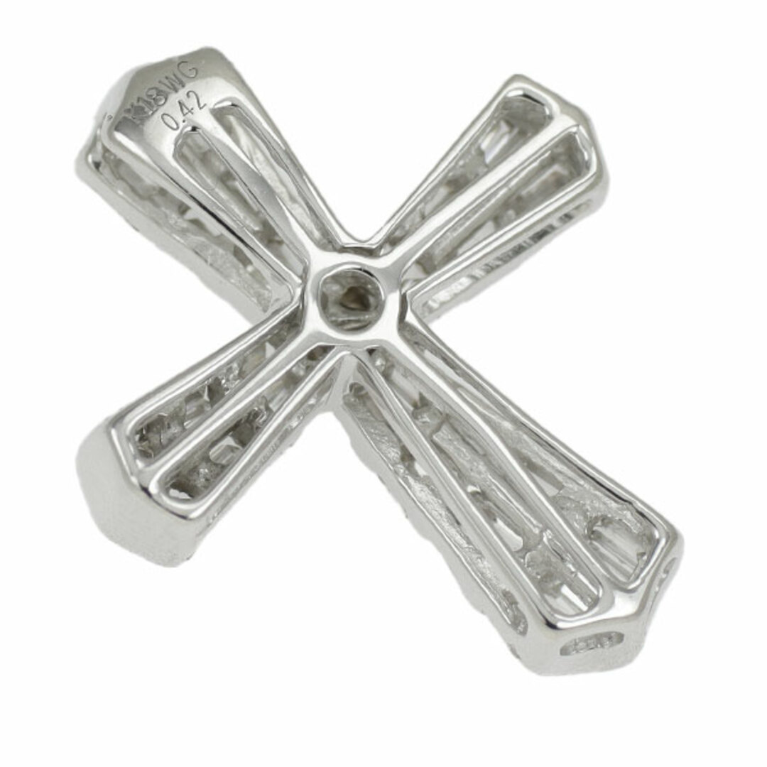 K18WG ダイヤモンド ペンダントトップ 0.42ct クロス K18WG ダイヤモンド ペンダントトップ 0.42ct クロス