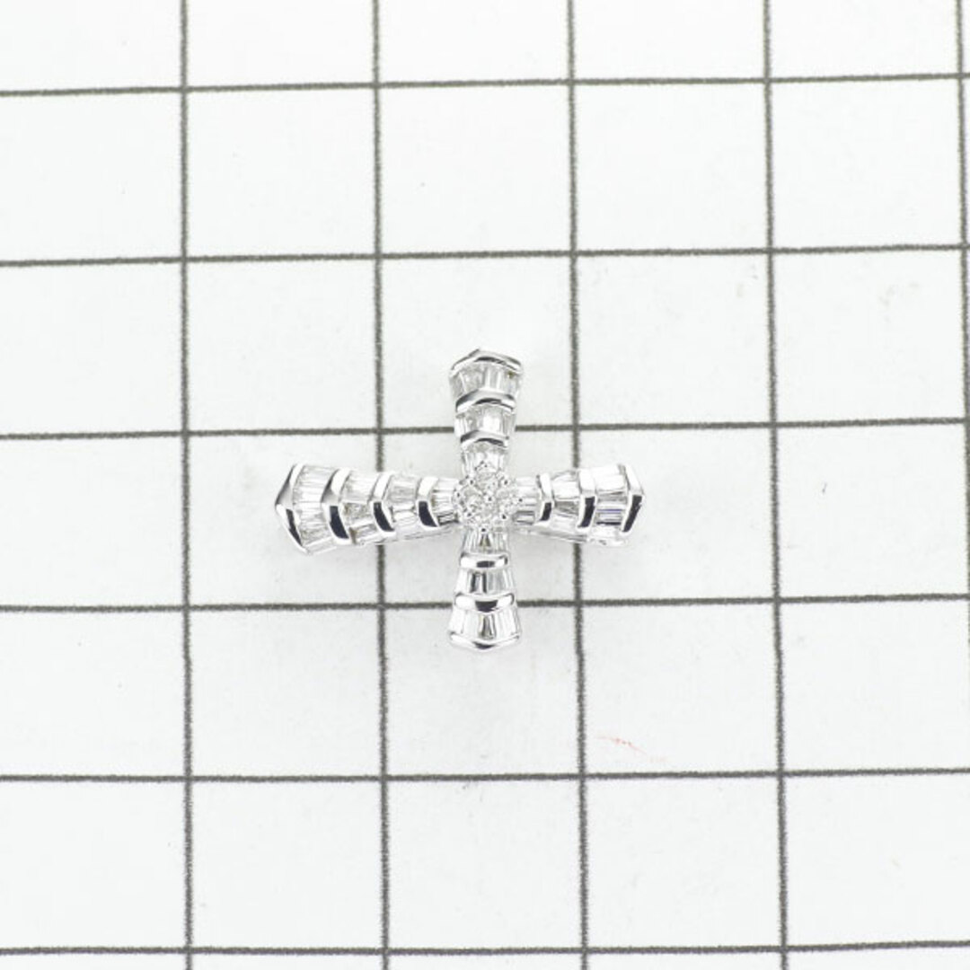 K18WG ダイヤモンド ペンダントトップ 0.42ct クロス K18WG ダイヤモンド ペンダントトップ 0.42ct クロス
