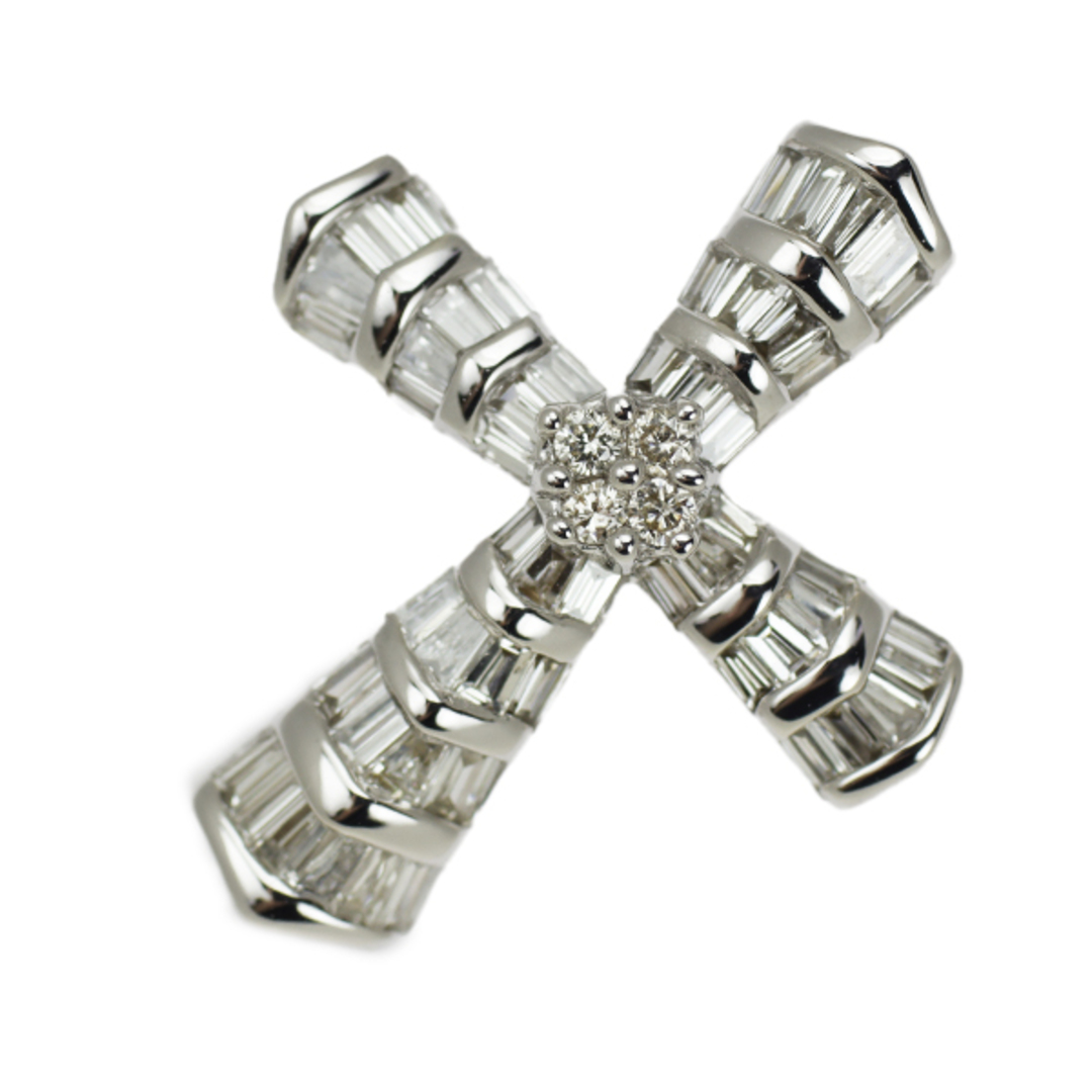 K18WG ダイヤモンド ペンダントトップ 0.42ct クロス K18WG ダイヤモンド ペンダントトップ 0.42ct クロス
