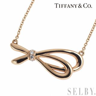 Tiffany & Co. - ティファニー K18PG ダイヤモンド ペンダントネックレス ボウ