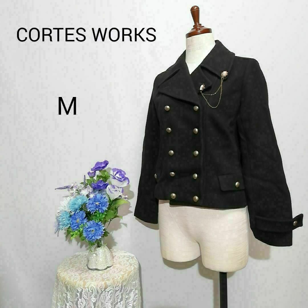 CORTES WORKS(コルテスワークス)のコルテスワークス　極上美品　テーラードジャケット　Мサイズ　黒色 レディースのジャケット/アウター(テーラードジャケット)の商品写真