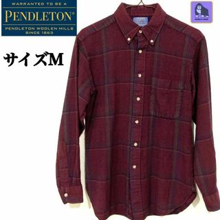 PENDLETON - 【70s】ペンドルトン　バージンウール100%　レッド系　チェック柄 M