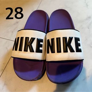 NIKE - NIKEナイキ　オフコートスライド　ロゴシャワーサンダル28★白黒