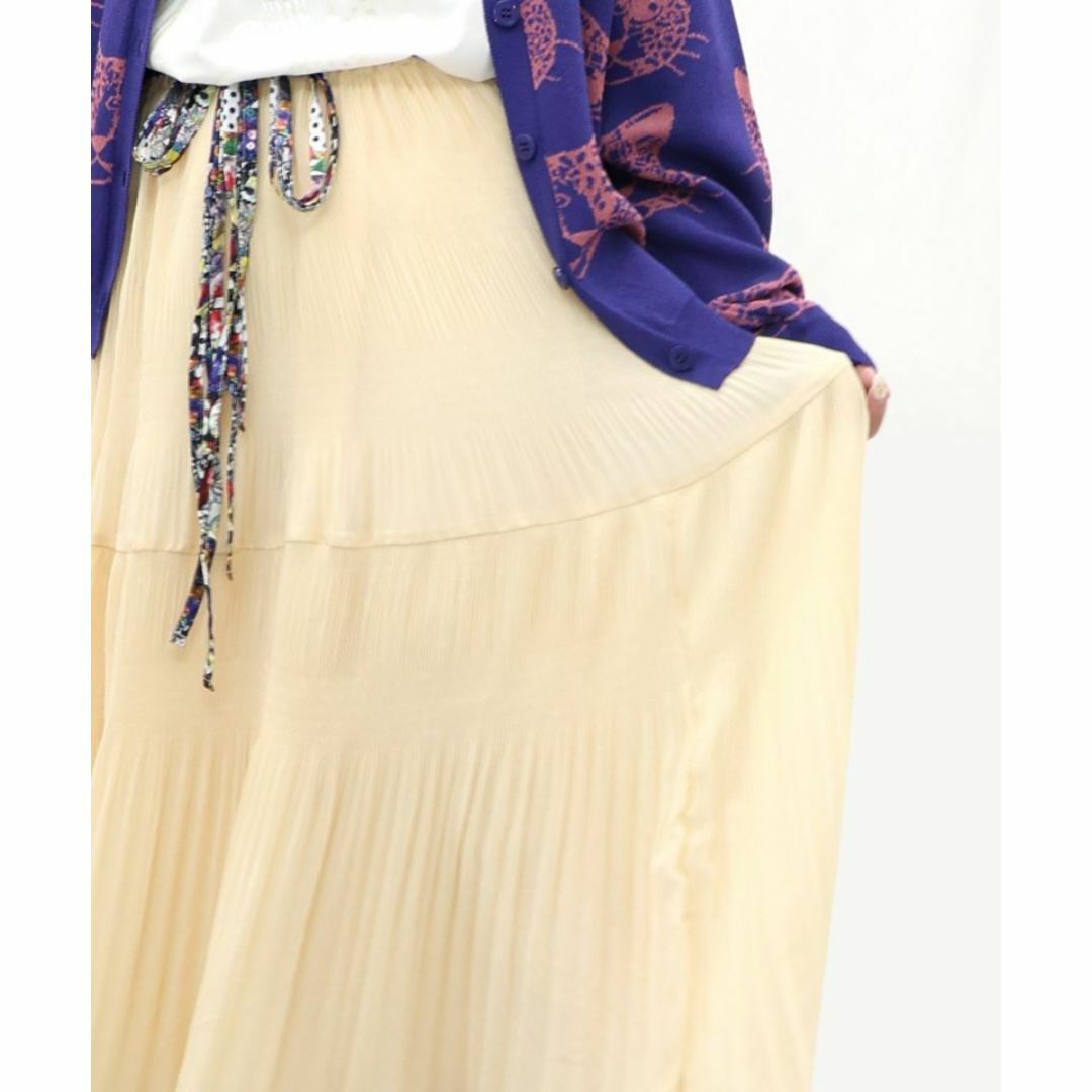 ScoLar(スカラー)のスカラー 142666：ベルト付きシャーリングシフォンスカート レディースのスカート(ロングスカート)の商品写真