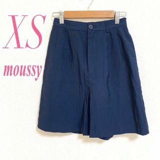 マウジー(moussy)のマウジー　ハーフパンツ　XS　ネイビー　きれいめ　オフィスカジュアル(ハーフパンツ)