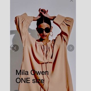 Mila Owen - Mila Owen カフタンブラウスロングワンピース　free イエローベージュ