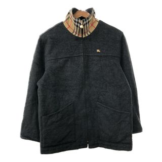 バーバリー(BURBERRY)の90年代 Burberrys バーバリーズ ウールジャケット スペイン製 ワンポイント ブラック (メンズ L相当) 中古 古着 Q6759(その他)