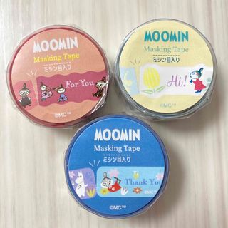 ムーミン(MOOMIN)の[新品②] リトルミイ　マスキングテープ　3点セット　文字が書ける,ミシン目入り(テープ/マスキングテープ)