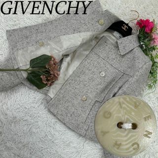 ジバンシィ(GIVENCHY)のA541 ジバンシー レディース テーラードジャケット シルク混 M 38(テーラードジャケット)