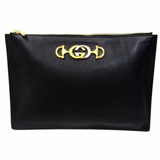 グッチ(Gucci)の美品◆GUCCI グッチ ズゥミ レザー クラッチバッグ インターロッキングG ホースビット イタリア製 ZUMI Grainy Leather Clutch メンズ(セカンドバッグ/クラッチバッグ)