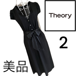 theory - 美品☆Theory☆ワンピース☆ブラック　2  レーヨン