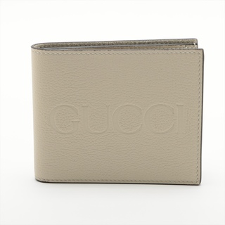 グッチ(Gucci)のグッチ  レザー  ベージュ レディース コンパクトウォレット(財布)