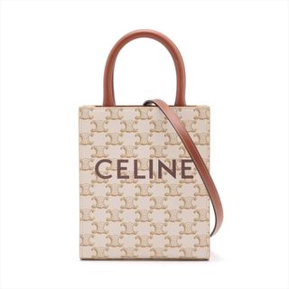 セリーヌ(celine)のセリーヌ ミニバーティカルカバ PVC×レザー  ブラウン レディース ハ(ハンドバッグ)