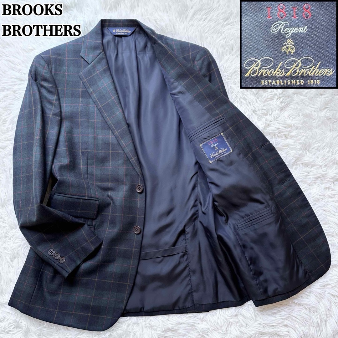 Brooks Brothers(ブルックスブラザース)のブルックスブラザーズ Regent テーラードジャケット グリーンチェック 39 メンズのジャケット/アウター(テーラードジャケット)の商品写真