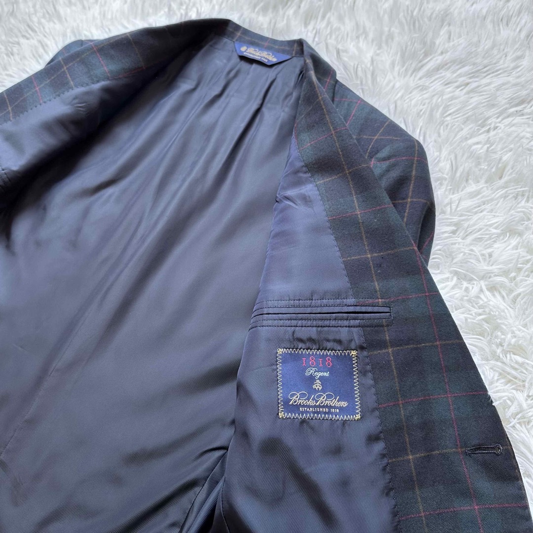 Brooks Brothers(ブルックスブラザース)のブルックスブラザーズ Regent テーラードジャケット グリーンチェック 39 メンズのジャケット/アウター(テーラードジャケット)の商品写真