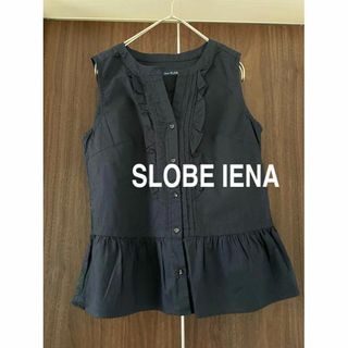 スローブイエナ(SLOBE IENA)のSLOBE IENA スローブイエナ コットンノースリーブペプラムブラウス 美品(シャツ/ブラウス(半袖/袖なし))