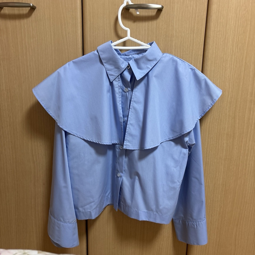 GRL(グレイル)のgrl グレイル ケープカラーワイドスリーブシャツ シャツ ブルー gn82 レディースのトップス(シャツ/ブラウス(長袖/七分))の商品写真