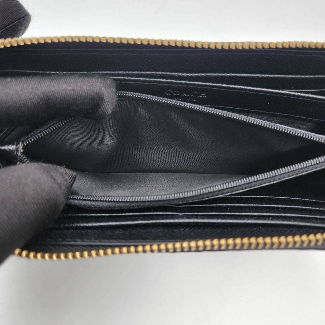 COACH(コーチ)の美品✨コーチ　長財布　ラグジュアリー　シグネチャー　エンボス　レザー　ブラック レディースのファッション小物(財布)の商品写真