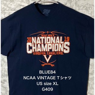 ヴィンテージ(VINTAGE)のアメリカ古着 USA ビンテージ XLsize BLUE84 ネイビーTシャツ(Tシャツ/カットソー(半袖/袖なし))