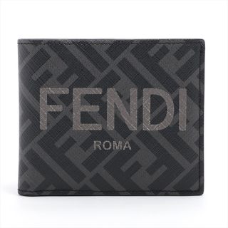 フェンディ(FENDI)のフェンディ  PVC×レザー  グレー レディース コンパクトウォレット(財布)