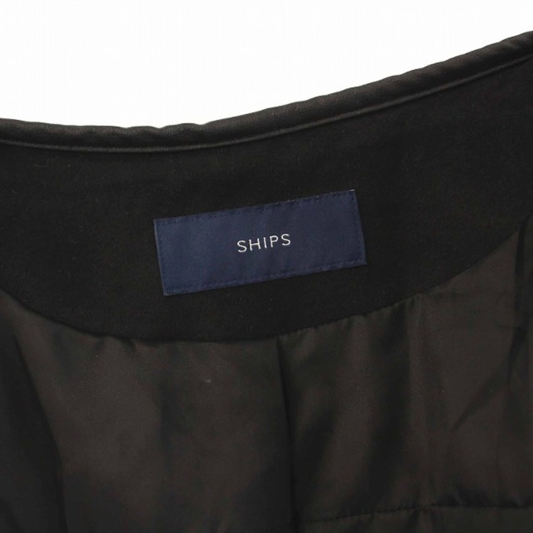 SHIPS(シップス)のシップス SHIPS ボアコート ノーカラー アウター 黒 ブラック レディースのジャケット/アウター(その他)の商品写真