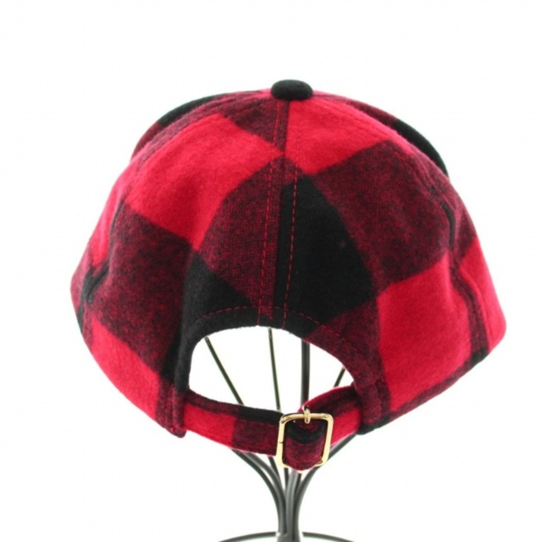 other(アザー)のチー キャップ 野球帽 ロゴ ブロックチェック柄 ウール S 赤 レッド 黒 レディースの帽子(キャップ)の商品写真