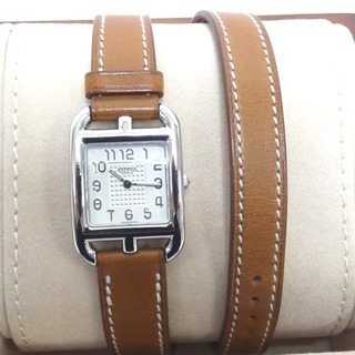 エルメス 腕時計 ケープコッド  二重巻きベルト CC1.210a シルバー ホワイト Dz790301 中古