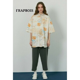 美品 FRAPBOIS フラボア　スケッチカラーシャツ　クリーム(シャツ/ブラウス(半袖/袖なし))