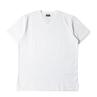 ディーゼル(DIESEL)の美品 DIESEL ディーゼル Tシャツ サイズ:XL シリコンロゴ Vネック 半袖Tシャツ ホワイト 白 トップス カットソー ワンポイント【メンズ】【中古】(Tシャツ/カットソー(半袖/袖なし))