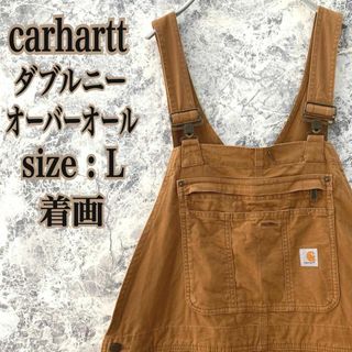 カーハート(carhartt)のIO7大人気US古着カーハートブランドロゴダブルニー薄手ストレッチオーバーオール(その他)