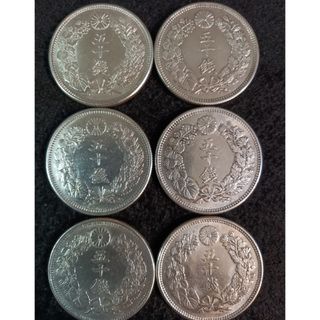 銀貨　旭日50銭銀貨silver800 大正銀貨６枚 銀貨総重量 約60g綺麗(金属工芸)