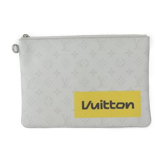 LOUIS VUITTON - LOUIS VUITTON ルイ ヴィトン  ジップド ポーチGM セカンドバッグ M68310 モノグラムエクリプス   ライトグレー系 シルバー金具  クラッチバッグ ビトン 【本物保証】