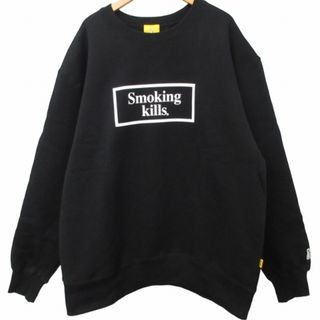 アザー(other)のFR2 Smoking kills スウェット プリント 袖ロゴ 黒  XL(スウェット)