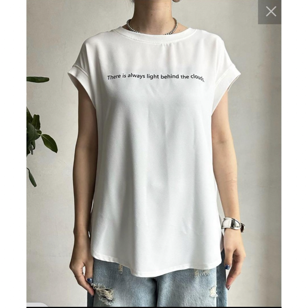 DouDou(ドゥドゥ)のDOUDOU ロゴジョーゼット　TEEブラウス　ドゥドゥ メンズのトップス(Tシャツ/カットソー(半袖/袖なし))の商品写真