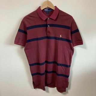 ポロラルフローレン(POLO RALPH LAUREN)のPOLO RALPH LAUREN ラルフ　ポロシャツ　ボーダー　エンジ　M(ポロシャツ)