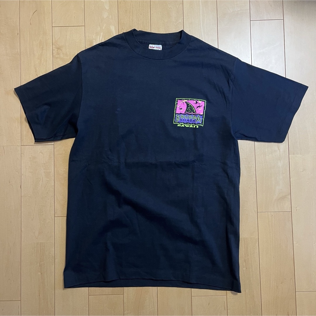 USA製 80s~90sネオンカラー蛍光色両面プリント古着Tシャツ　ハワイ メンズのトップス(Tシャツ/カットソー(半袖/袖なし))の商品写真